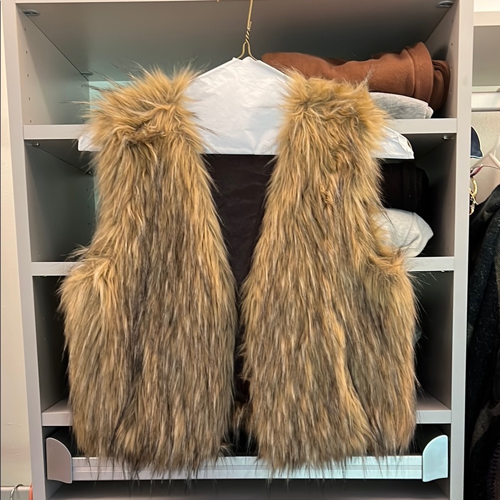 Faux Fur Vest in Brown